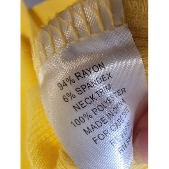 Samantha Brown Size 1X Womens Top Yellow Dolman Sleeve V Neck Knit Shirt - Picture 5 of 5